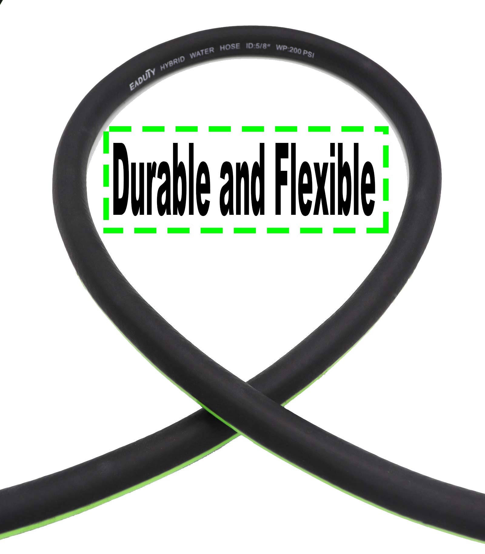 Hybrid Lead In Garden Hose 5/8 IN. x 6 FT, Heavy Duty, Lightweight, Flexible with Rotatable Grip Handle and Solid Brass Fittings