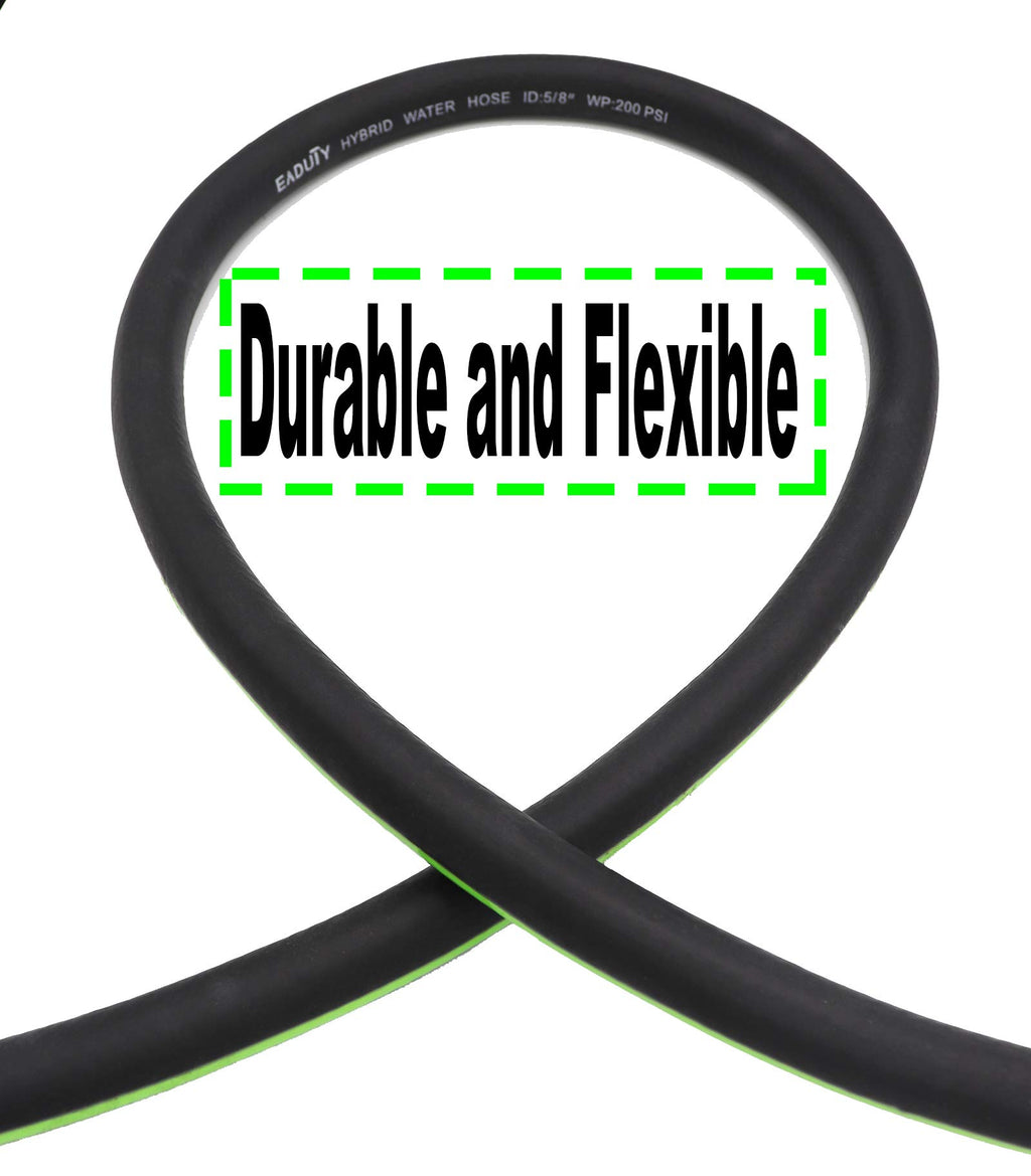 Hybrid Lead In Garden Hose 5/8 IN. x 6 FT, Heavy Duty, Lightweight, Flexible with Rotatable Grip Handle and Solid Brass Fittings