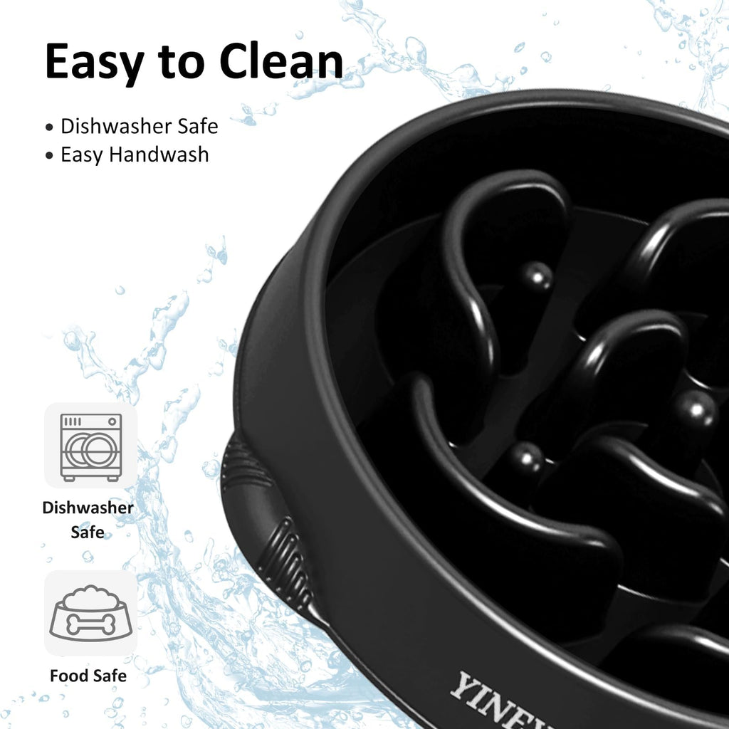 YINEYA 2PCS Anti-Choking Slow Feeder Dog Bowls Small Size Dog, Slow Feeder Cat Bowl, Supplies and Puzzle for Pet