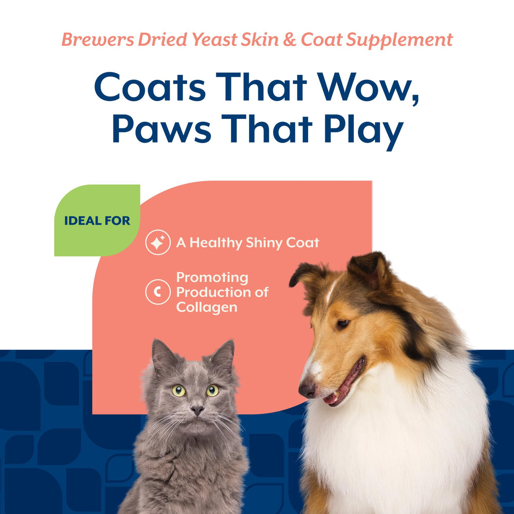 NaturVet – Brewer’s Dried Yeast Formula with Garlic Flavoring – Plus Omegas | Rich in Omega-3, 6 & 9 Fatty Acids | Fortified with B1, B2, Niacin & Vitamin C | For Dogs & Cats | 5000 Chewable Tablets