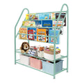 aboxoo Metal Kids Bookshelf Black Large Freestanding for Children Room 32 in Toy Organizer Large Stable Bookcase Bookstore Library Book Unit Storage Kids Bed Living Room