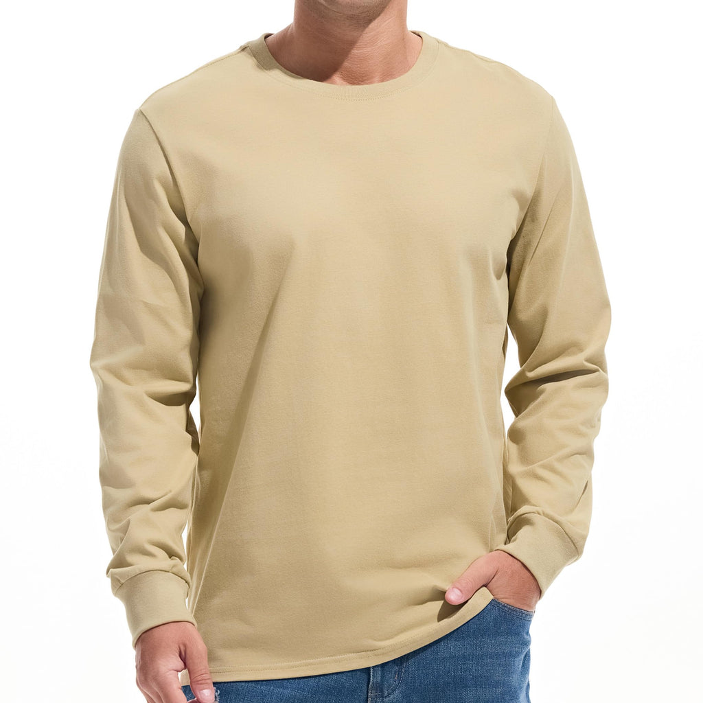 VEIISAR Men's Heavy Weight Crew Neck T-Shirt Mens Premium Cotton Tee - Pre Shrunk S-3XL