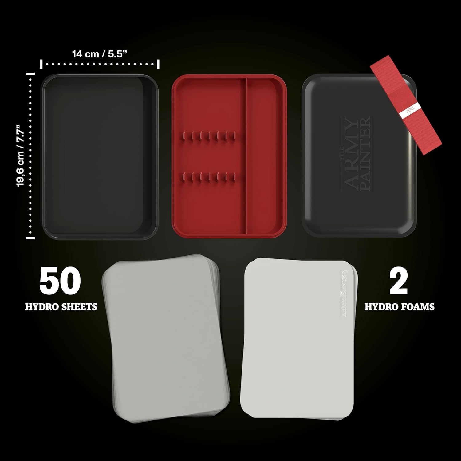 The Army Painter Wet Palette, for Acrylic Paint, Incl. 50 Sheets, 2 Foams & Paint Brush Storage - for Miniature Painting, D&D & Warhammer