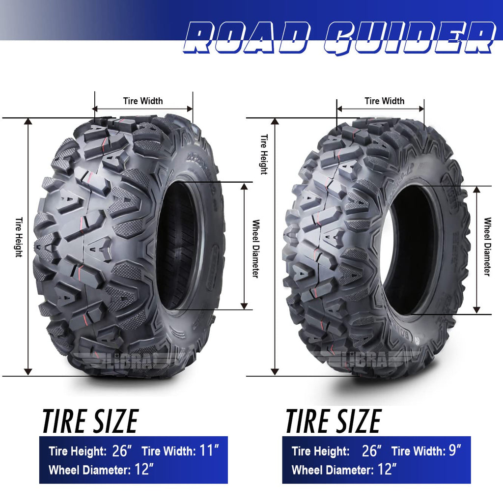Roadguider ATV/UTV Tires 26x9-12 26x9x12 6PR 10277, Set 4 …