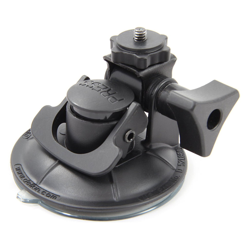 Delkin Devices Fat Gecko Mini Suction Camera Mount - Powerful Suction Cup Camera Mount for Car, Motorcycle, Desk, Window | Secure and Adjustable Action Camera Holder for Video Recording