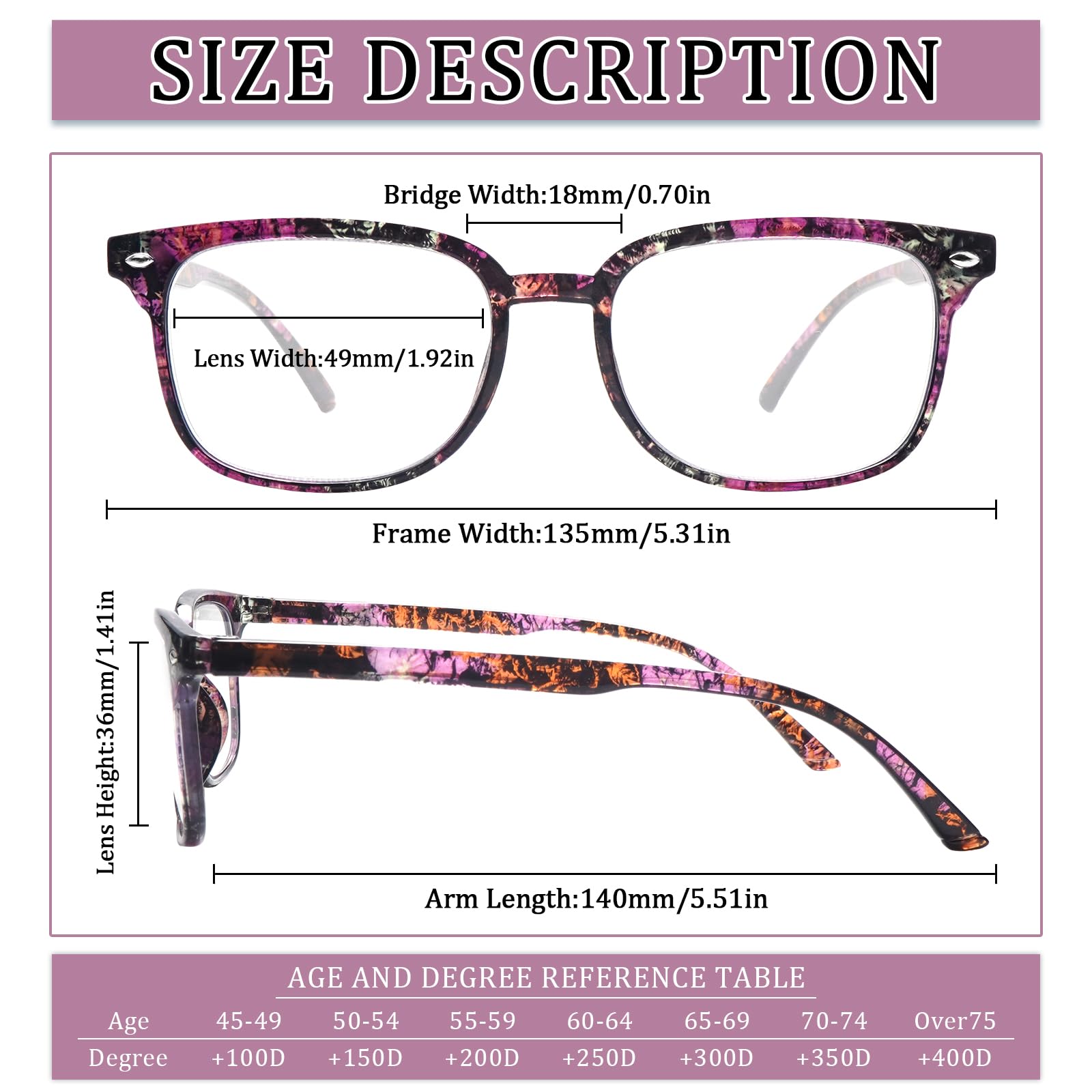 5 Pack Reading Glasses Blue Light Blocking for Women,Computer Readers with Spring Hinge