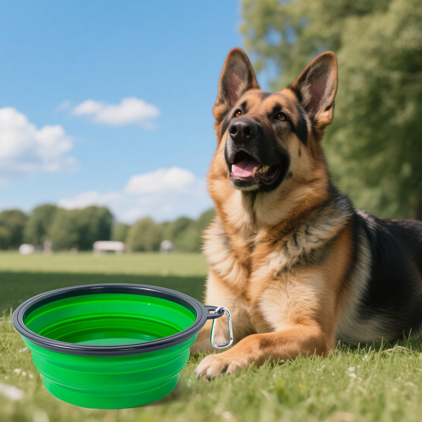 Dog Bowl Pet Collapsible Bowls, 2 Pack Collapsible Dog Water Bowls for Cats Dogs, Portable Pet Feeding Watering Dish for Walking Parking Traveling with 2 Carabiners (Small, Black & Pink)