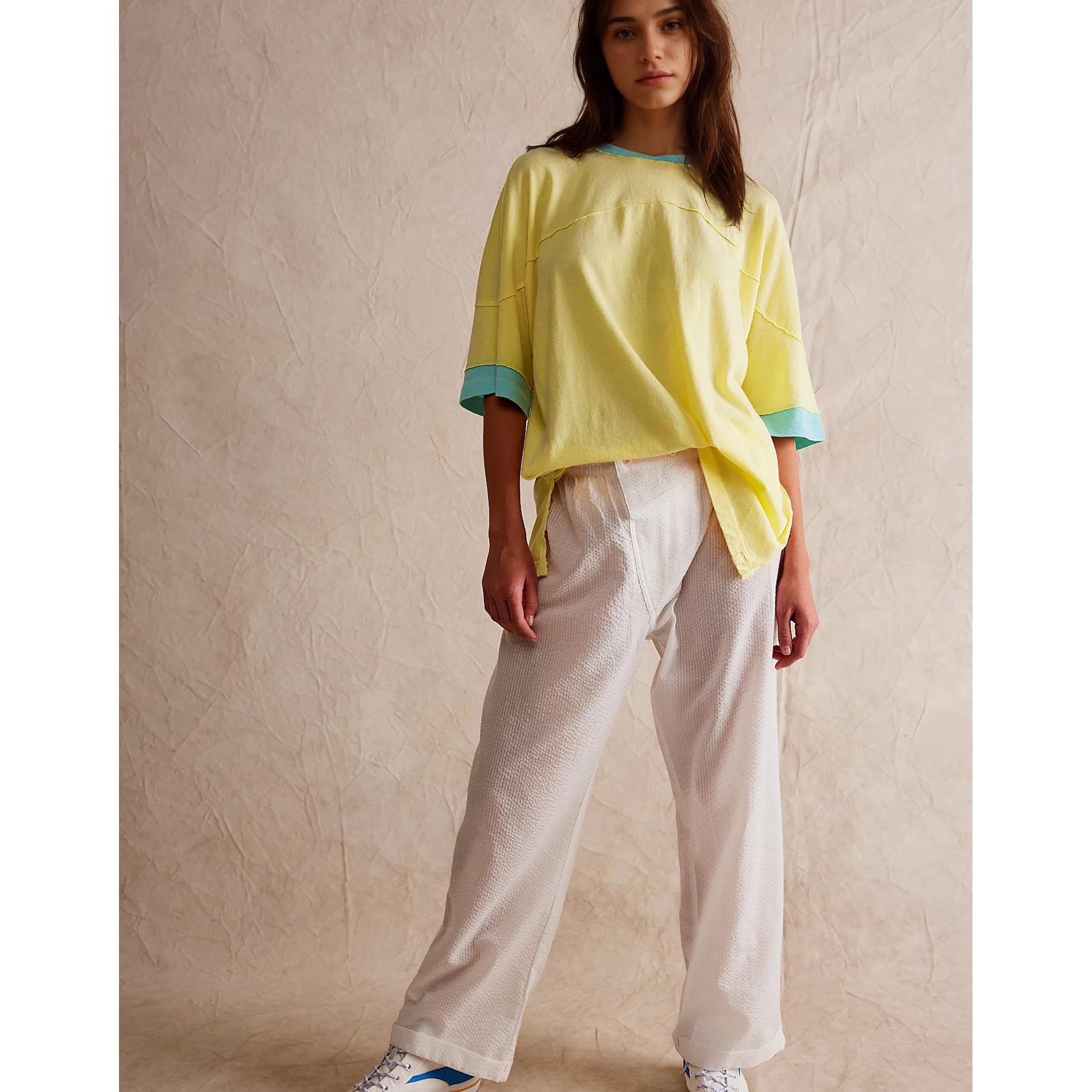 Songling Womens 3/4 Length Sleeve Casual Loose Fit Summer Tee Shirt Basics Cotton t Shirts Trendy Tops