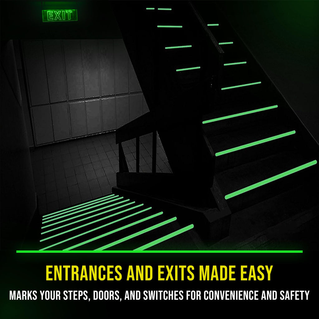 Lockport Glow in The Dark Tape - 2 Pack - 30 Ft x 1 in - Bright - Rechargeable - Reflective - Halloween Decoration, Christmas Decor, Night Decorations, Safety and Home Marking, Stairs, Exit Sign