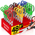 BURVAGY 8" 12 Pack All Purpose Heavy Duty Scissors- Comfort-Grip Sharp Scissors for Office School Sewing Fabric Craft High/Middle School Student Teacher Scissor, Right/Left Hand