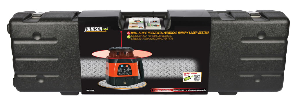 Johnson Level & Tool 40-6541 High Accuracy Dual Slope Rotary Laser System, Red, 1 ‎Kit