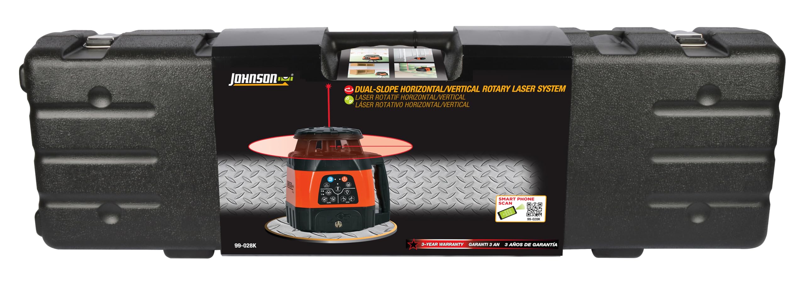 Johnson Level & Tool 40-6541 High Accuracy Dual Slope Rotary Laser System, Red, 1 ‎Kit