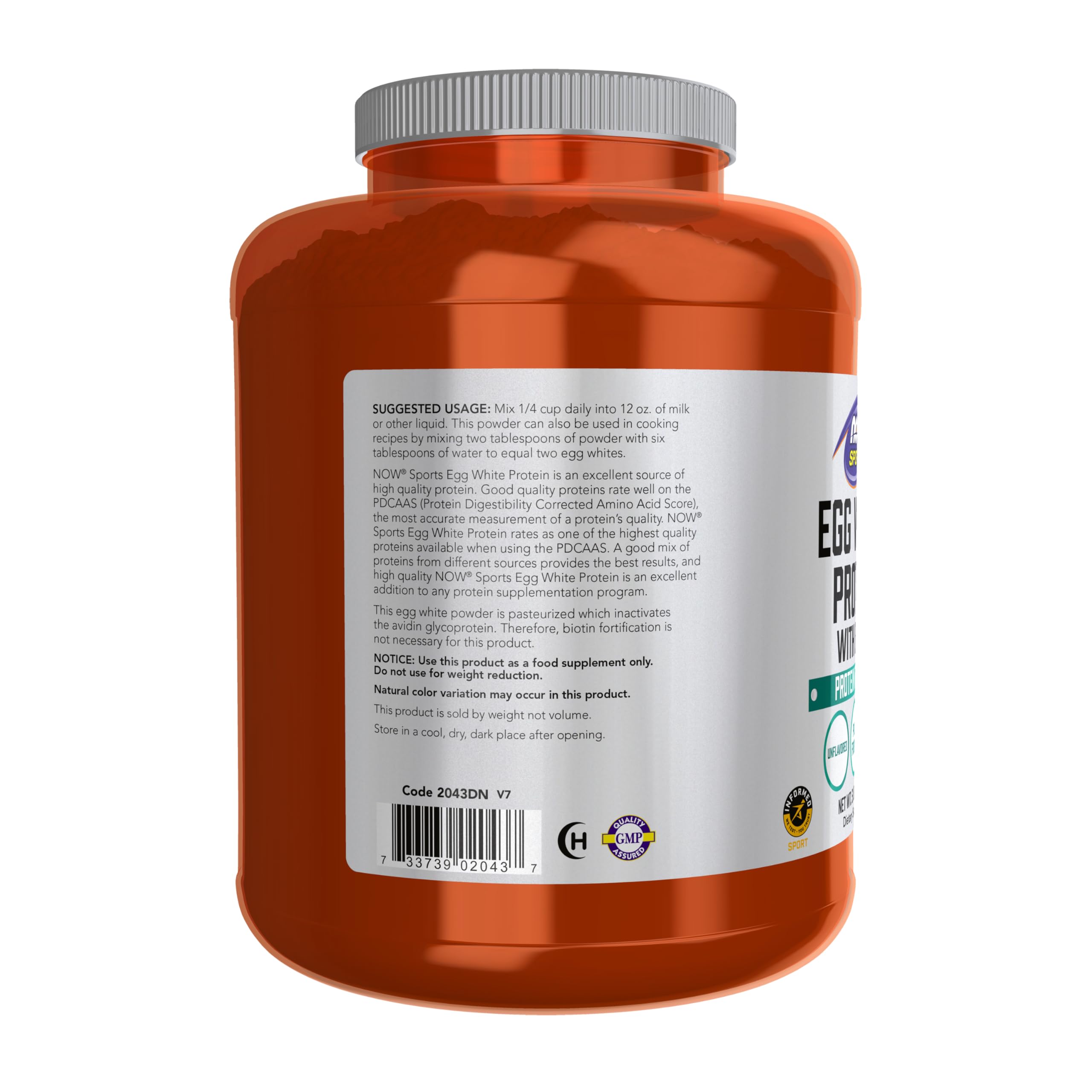NOW Foods Sports Nutrition, Egg White Protein, 20 g With BCAAs, Creamy Chocolate Powder, 1.5-Pound