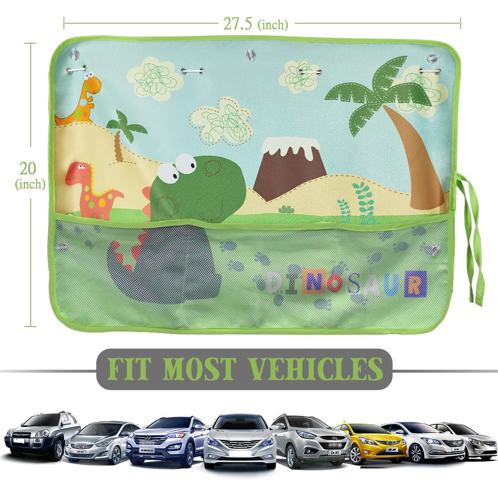 Car Sun Shade Side Window, 2 Pcs Blackout Car Window Shade for Baby Privacy with Storage Net Pockets Auto Curtains 7 Suction Cups for Heat/UV Protection Sun Block Covers