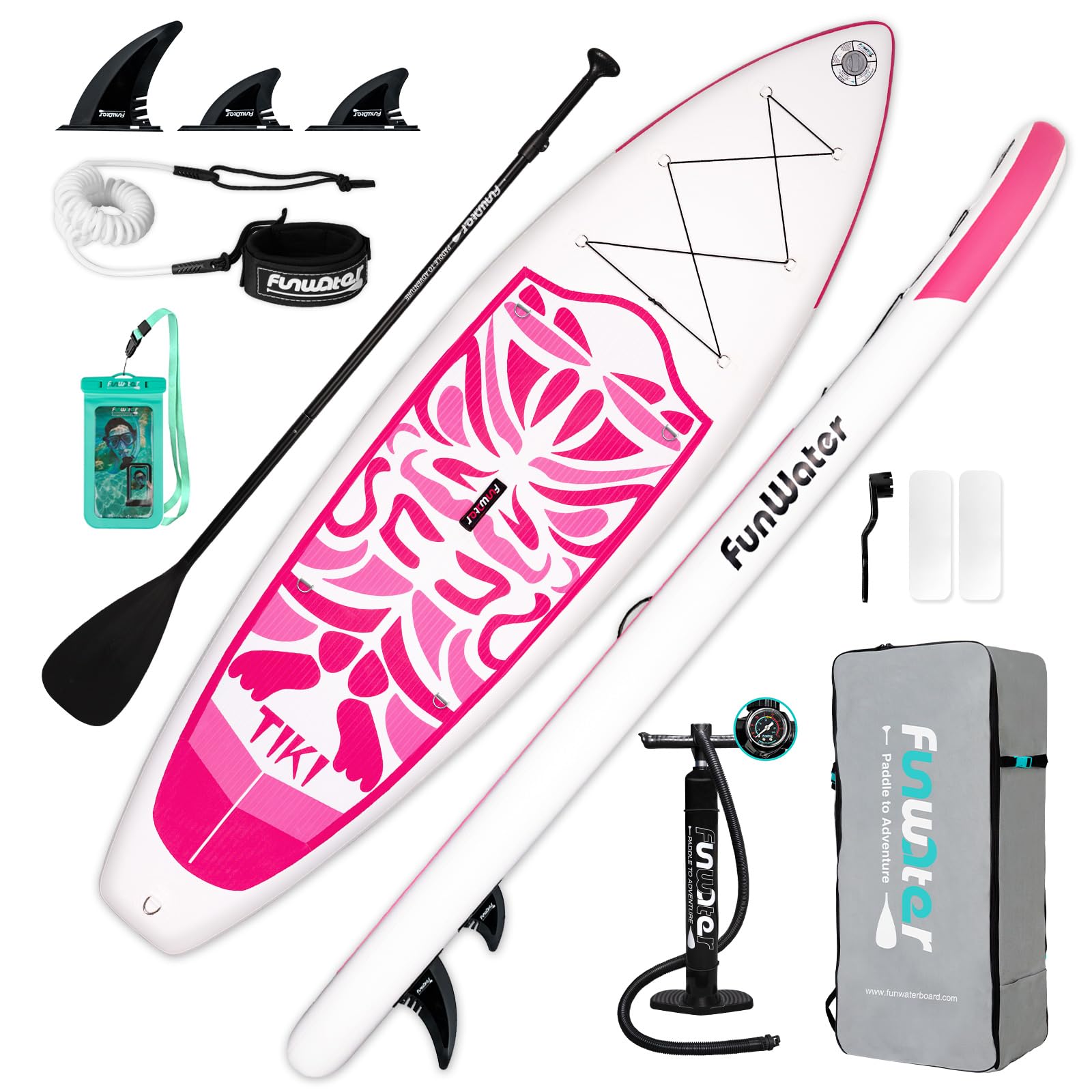 FunWater Inflatable Ultra-Light Stand Up Paddle Board for All Skill Levels with Premium SUP Paddleboard Accessories,Non-Slip Comfort Deck for Youth & Adults