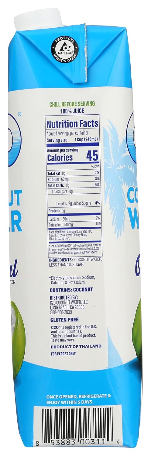 C2O Pure Coconut Water, 33.8 oz