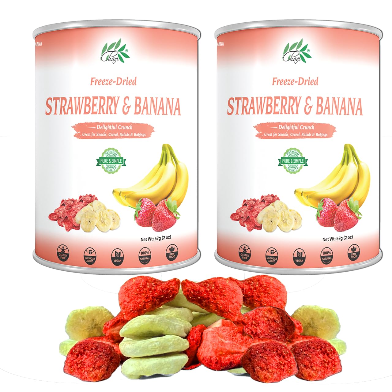CHAVI Freeze Dried Fruits - Mixed | 6 in 1 | No Added Sugars or Preservatives - Non-GMO, Vegan, Gluten-Free | Gift Box | 230 g | 8.1 oz | 6 Cans