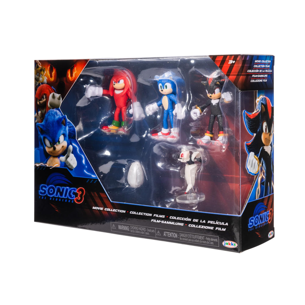 Sonic The Hedgehog 3 Movie Action Figures 2.5-Inch Movie Collector Toy Figure Multi-Pack Includes Knuckles Shadow Buzz Bomber & Drone- Officially Licensed Toys