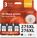 Ankink 275XL 276XL 3-Pack Compatible Ink Cartridge Replacement for Canon PG 275 CL 276 XL PG275XL CL276XL PG275 CL276 XL (2 Black & 1 Color) for TS3522 TR4720 TR4700 TR4722 TS3500 TS3520 Printer