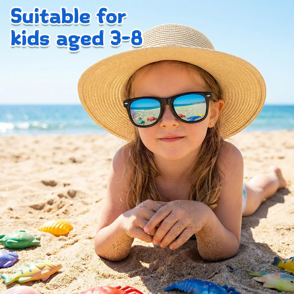 Kids Sunglasses Bulk, Kids Sunglasses Party Favors for Age 3-8, UV400 Protection Neon Kids Sunglasses Bulk for Boys Girls (12Pack-heart sunglasses)