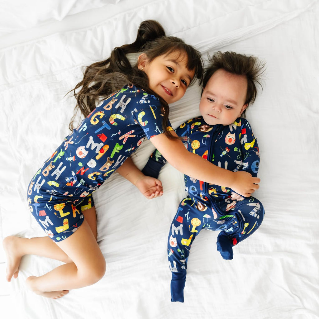 Little Sleepies Pajama Set w/Short Sleeve Shirt & Shorts, Viscose from Bamboo Toddler Pajamas, Girl & Boys Pajamas for Kids