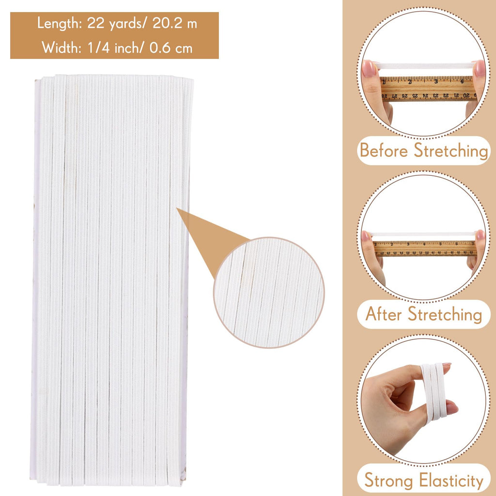 Shappy Elastic for Sewing Knit Elastic Band 1/2 Inch x 11 Yards (Beige)