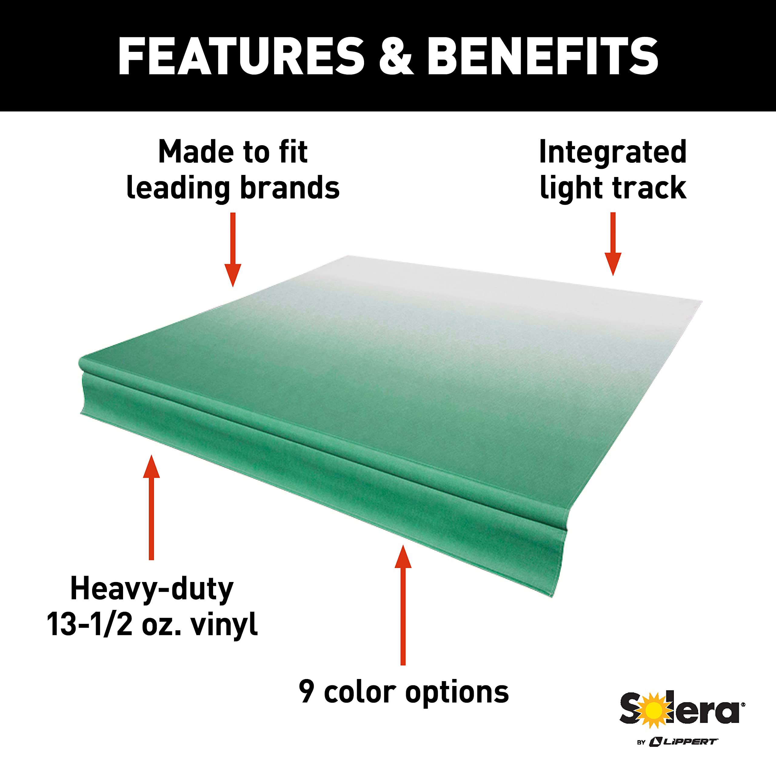 Solera Universal Fit Heavy-Duty Vinyl RV Patio Awning Replacement Fabric Silver Fade 10' Awning (9'4" Fabric)