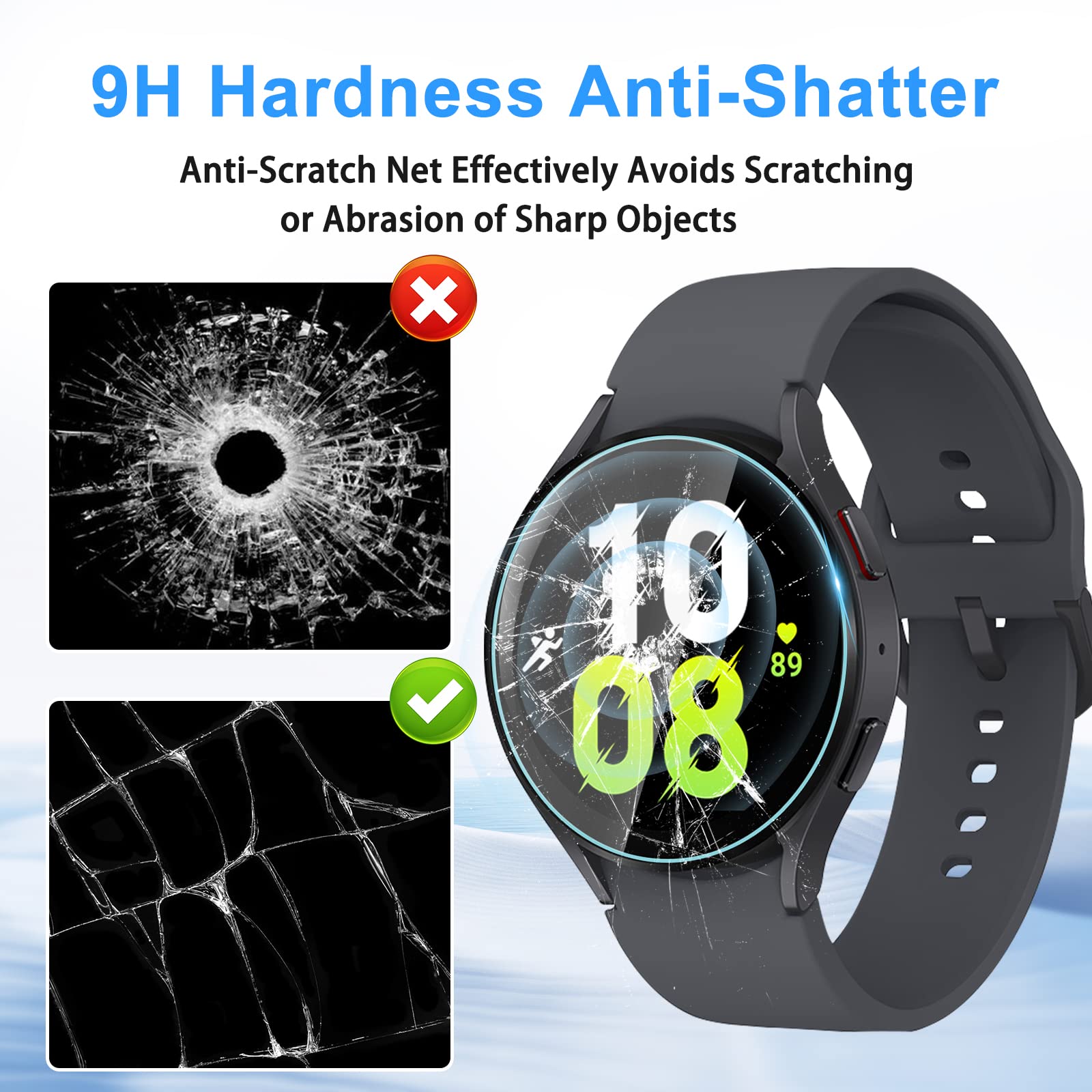 Suoman 4-Pack for Samsung Galaxy Watch 4 Classic 46mm Tempered Glass Screen Protector for Galaxy Watch 4 Classic 46mm Smartwatch [2.5D 9H Hardness] [Anti-Scratch]