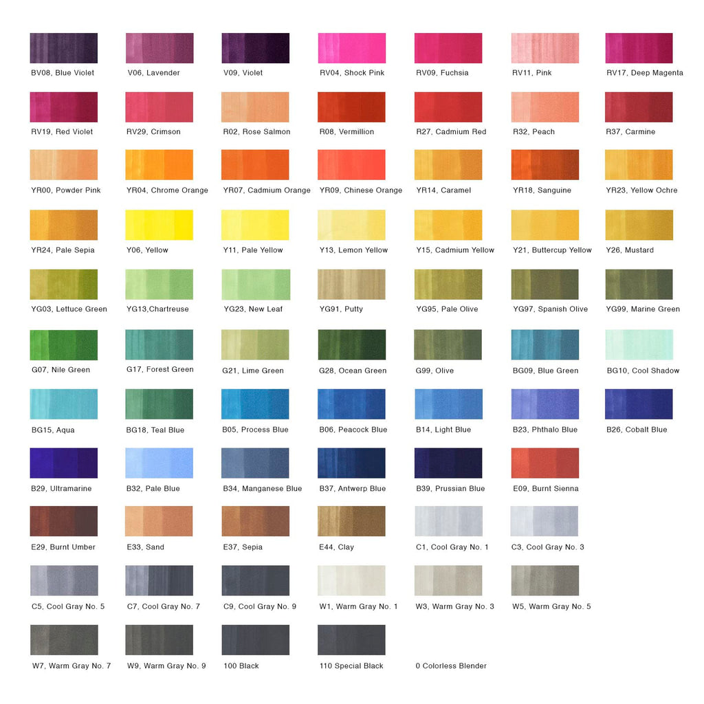 Copic Classic Marker Set, 72-Colors, Set B