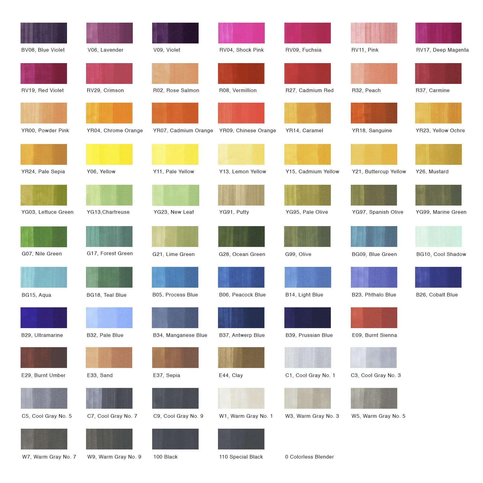 Copic Classic Marker Set, 72-Colors, Set B