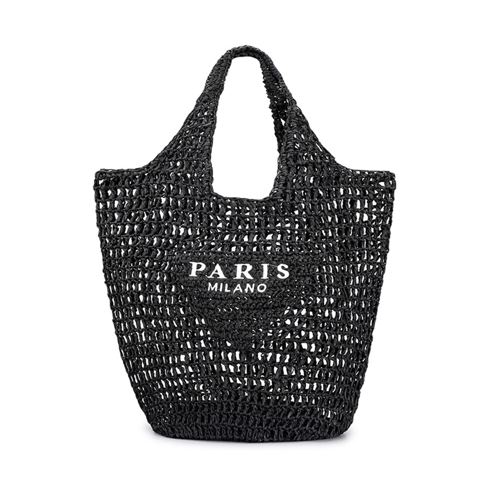 POOOPSSD New Woven Bag, Straw Mesh Tote Bag, Beach, Shoulder Bag, Hobo Women, Foldable Large Capacity, for Holiday.