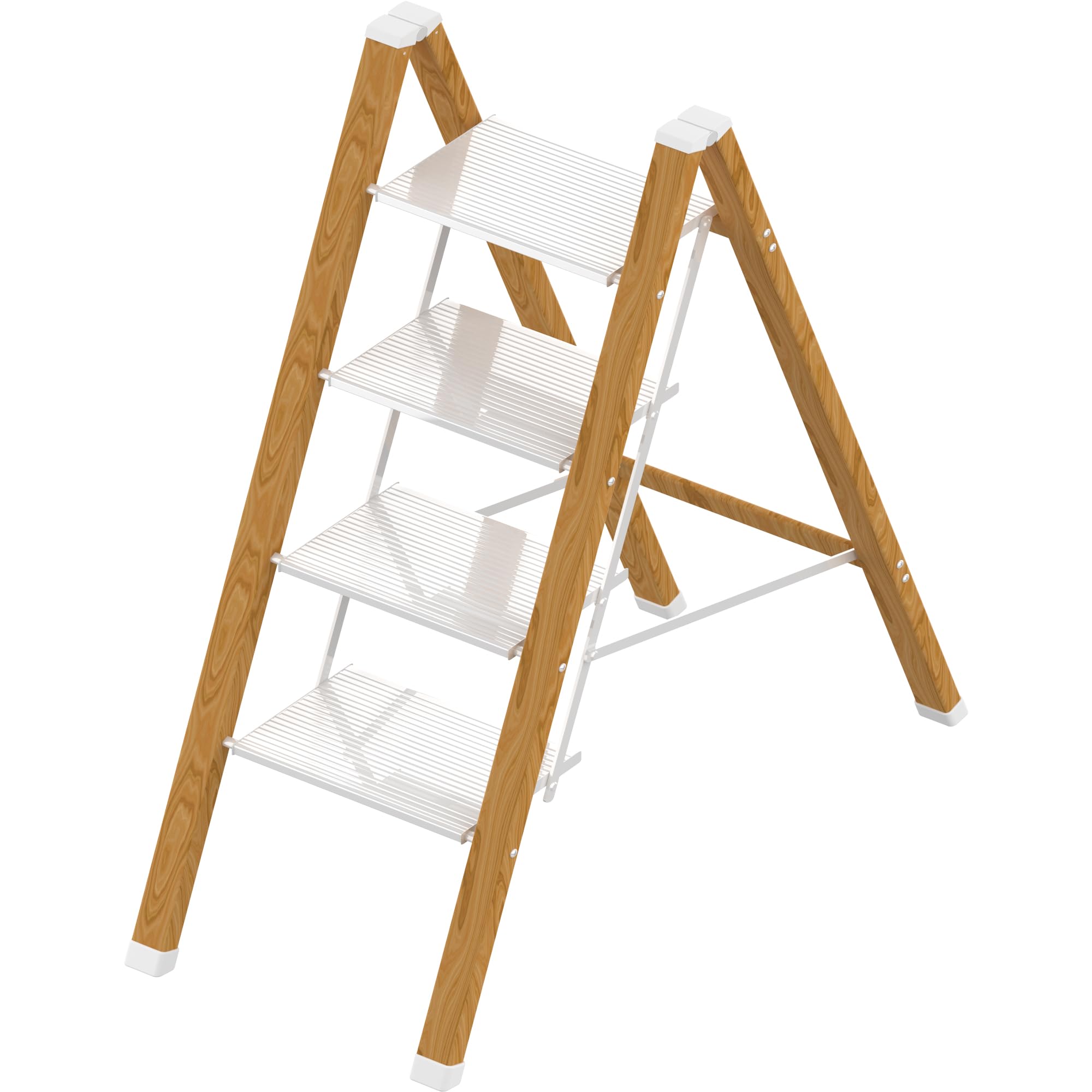 2 Step Lightweight Folding Ladder for Home, 330lbs Aluminum Step Ladder Anti-Slip for Kitchen, Step Stool Foldable Adults for Closet, 330lbs - Black