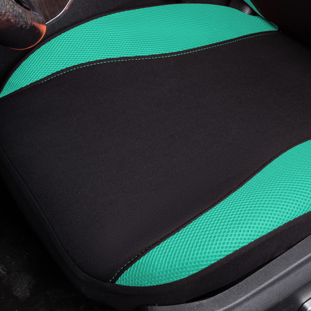 Flying Banner Butterfly car seat Covers ful Set Fashion Universal Lady Woman Female Rear Bench Split Colorized (2 Fronts, Mint Blue)