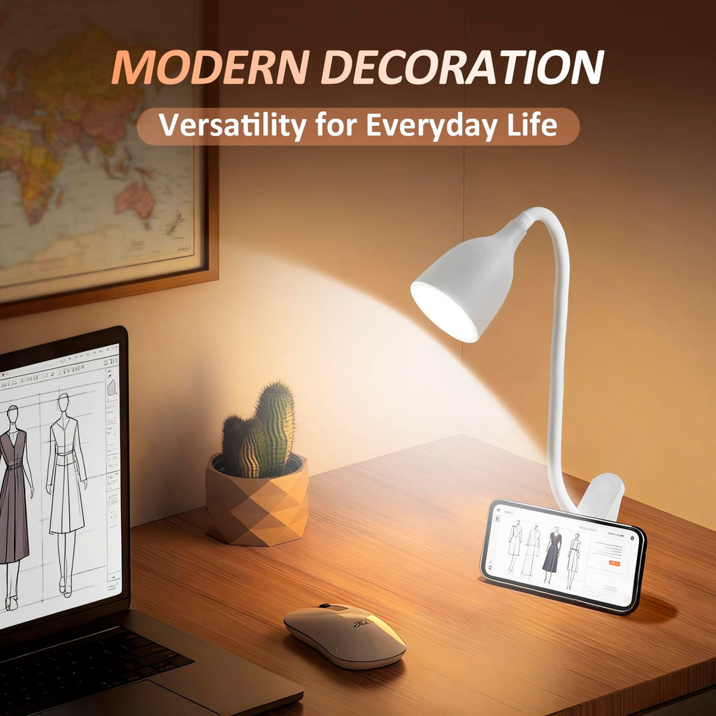 EJIAXIN Gooseneck Desk Lamp 360° LED Flexible Reading Light Small Desk Lamps for Small Spaces Home Office Bedroom College Dorm Desk Bookshelf Nightstand Table Lamp (Purple)