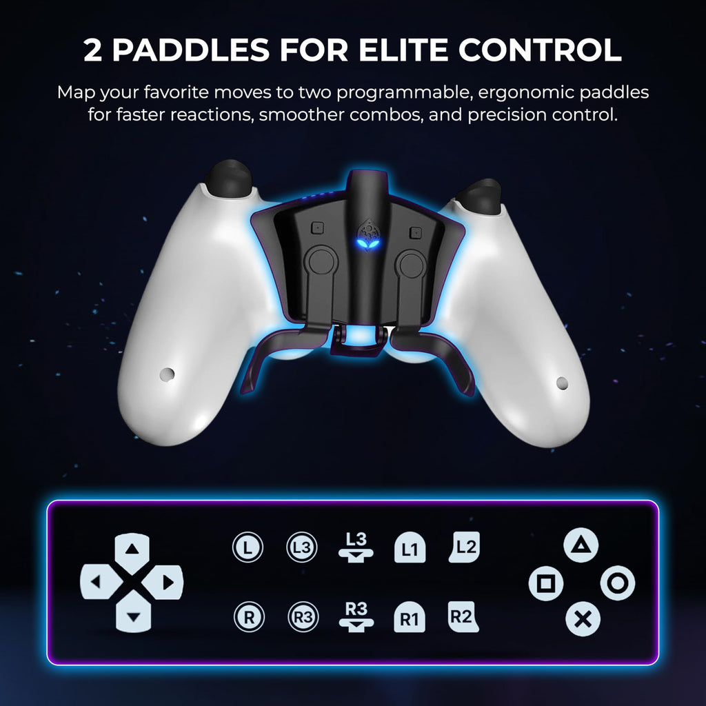 Collective Minds Strike Pack FPS Dominator for PS4 | Wired Controller MOD Kit with 2 Remappable Paddles | Built-In Mods, On-the-Fly Mapping & Lag-Free Gaming | DualShock 4 Compatible