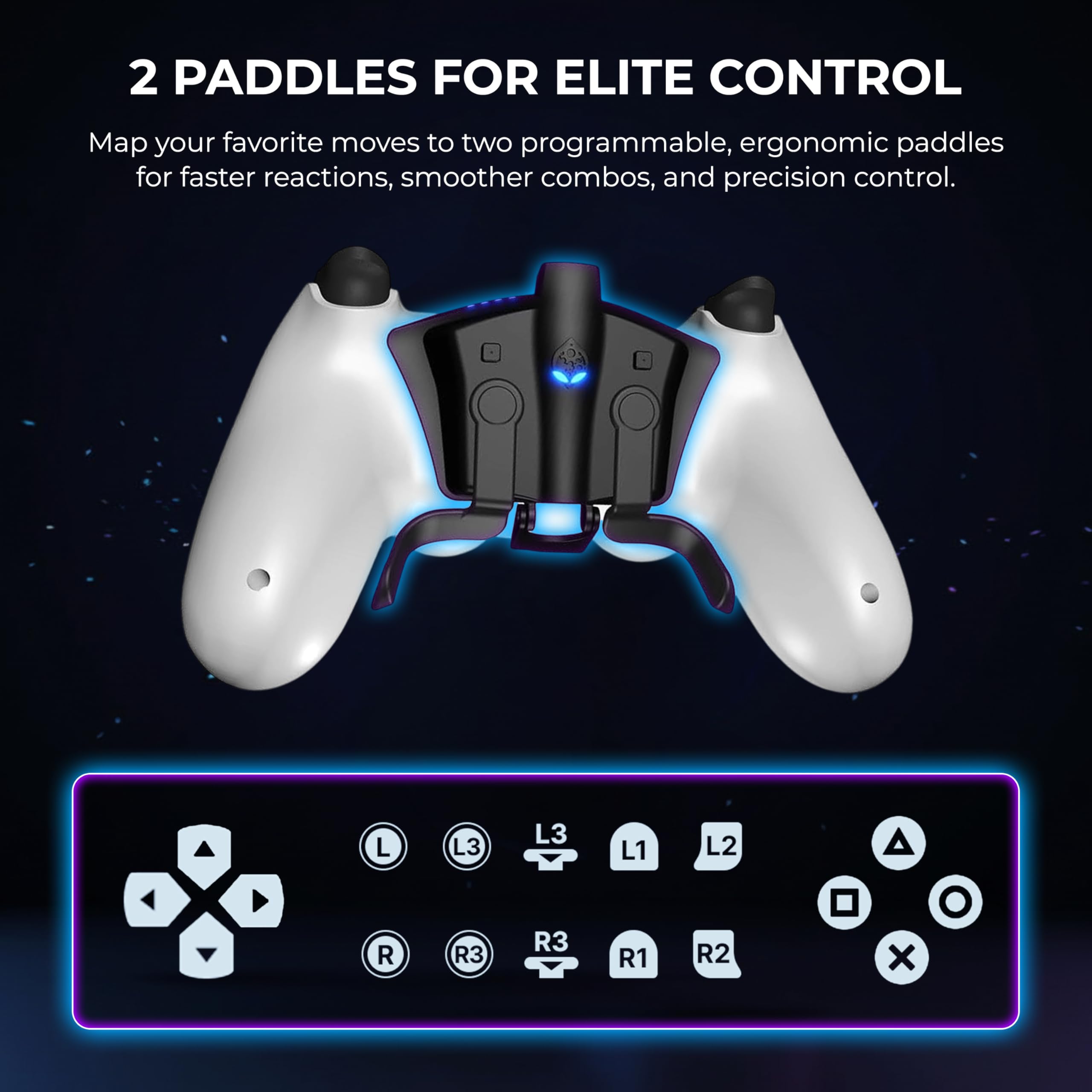 Collective Minds Strike Pack FPS Dominator for PS4 | Wired Controller MOD Kit with 2 Remappable Paddles | Built-In Mods, On-the-Fly Mapping & Lag-Free Gaming | DualShock 4 Compatible