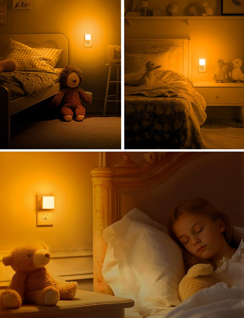 L LOHAS LED Night Light,Night Lights Plug into Wall, [6-Pack] Plug in Night Light, Dusk-to-Dawn Sensor, 3000K Soft White 0.3W Bright Nightlight Auto-On/Off for Adults Kids Bedroom Bathroom Hallway