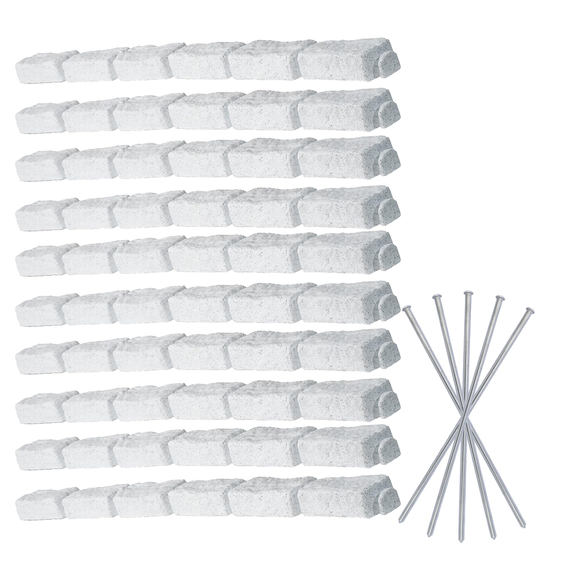 Beuta Landscape Edging | Garden Edging Border | Faux Stone Bricks for Lawn edging, Flower beds, Pathways & Yard Edging– 1 Pack | Each Section Has 6 Bricks 48"L x 4"W x 2.25"H | 3 Spikes |Cobblestone