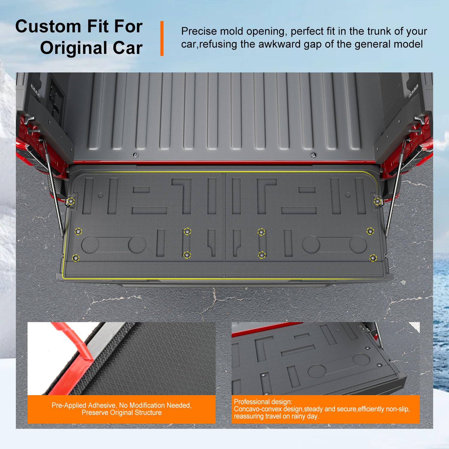 powoq 5.5FT Bed Liner Compatible with 2015-2026 Ford F150 Truck Bed Mat Waterproof Bed Mat TPE Truck Bed Liner Replacement for 2015-2026 Ford F150 Accessories (3-Fold 5.5FT Truck Bed Mat)