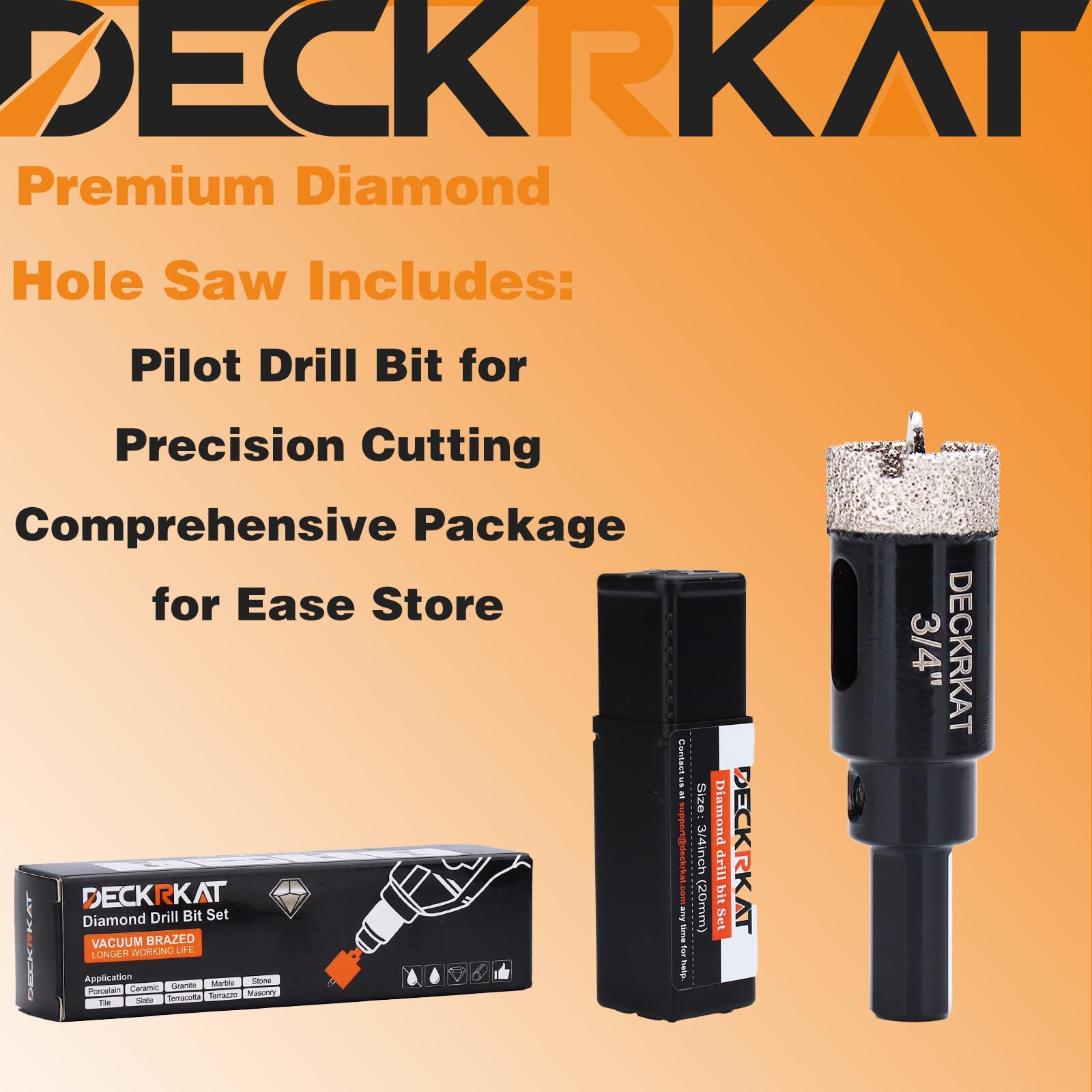 1 Inch Diamond Hole-Saw Bits with Pilot Drill Bit - 2pc 1" Diamond Tipped Tile Hole Saws with Guiding Bit Accurate Drilling for Porcelain Tile Ceramic Pottery Granite Stone Glass Bottles 25mm