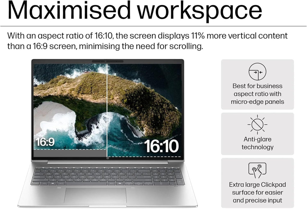 HP ProBook 460 G11 Business AI PC Laptop (16" FHD+ Anti-Glare, Intel 12-Core Ultra 7 155U, 16GB DDR5, 512GB SSD), HP Wolf Security, Backlit Numeric KB, Fingerprint, 1080p Webcam, Ethernet, Win 11 Pro