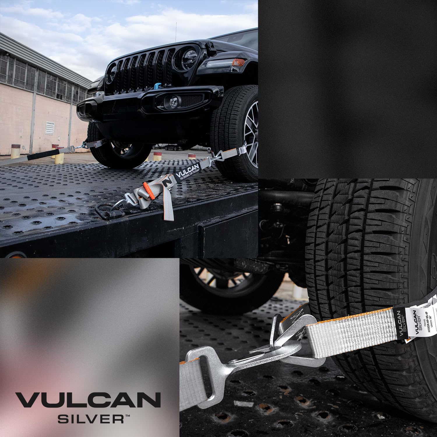 VULCAN Complete Axle Strap Tie Down Kit with Snap Hook Ratchet Straps - Classic Yellow - Includes (4) 22 Inch Axle Straps, (4) 36 Inch Axle Straps, and (4) 8' Snap Hook Ratchet Straps