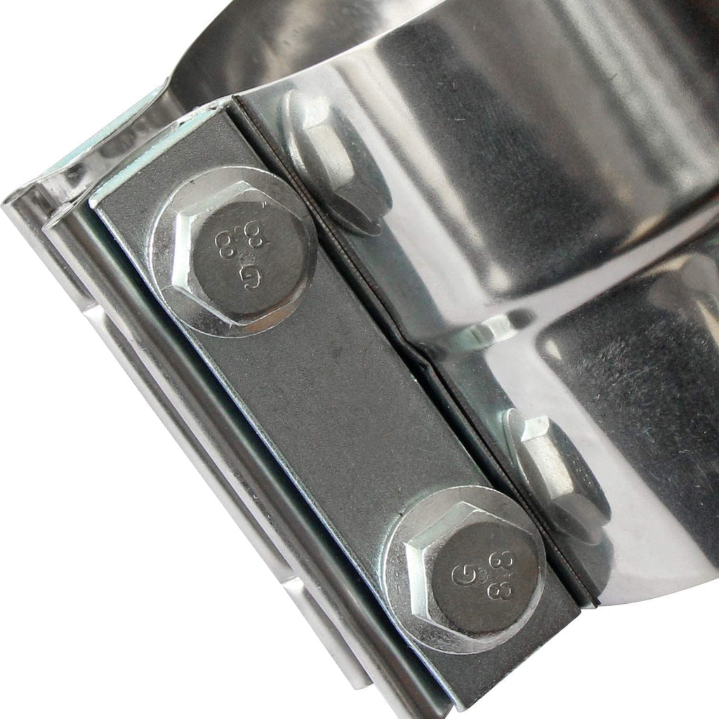 Exhaust Clamps Band Clamp 2.5" Lap Joint - Stainless Steel Lap Joint Exhaust Band Clamp with 1 Block 2Pcs for 2.5" Od to 2.5" Id Exhaust Pipe, Muffler, Elbow and Exhaust Tubing Connection(2 Pack)