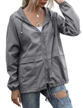 Women's Raincoats Lightweight Waterproof Windproof Adjustable Windbreaker Rain Jackets Hooded with Pockets S-XXL