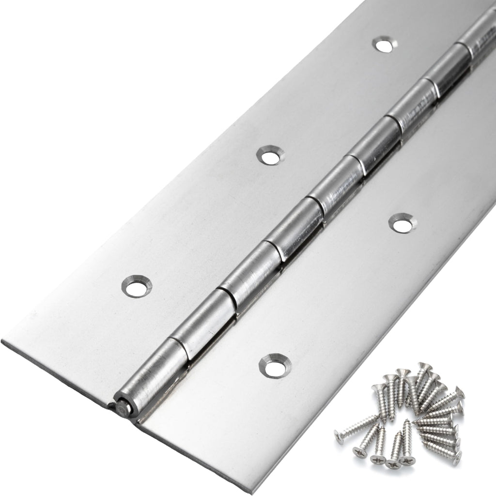 2 Pcs Heavy Duty Piano Hinge 8 Inch x 3 Inch Width, True 0.060'' Thick Stainless Steel Piano Hinge for Heavy Duty Cabinet, Door, Toolbox, Wooden Box, Metal Plate, Furniture, Industrial Project