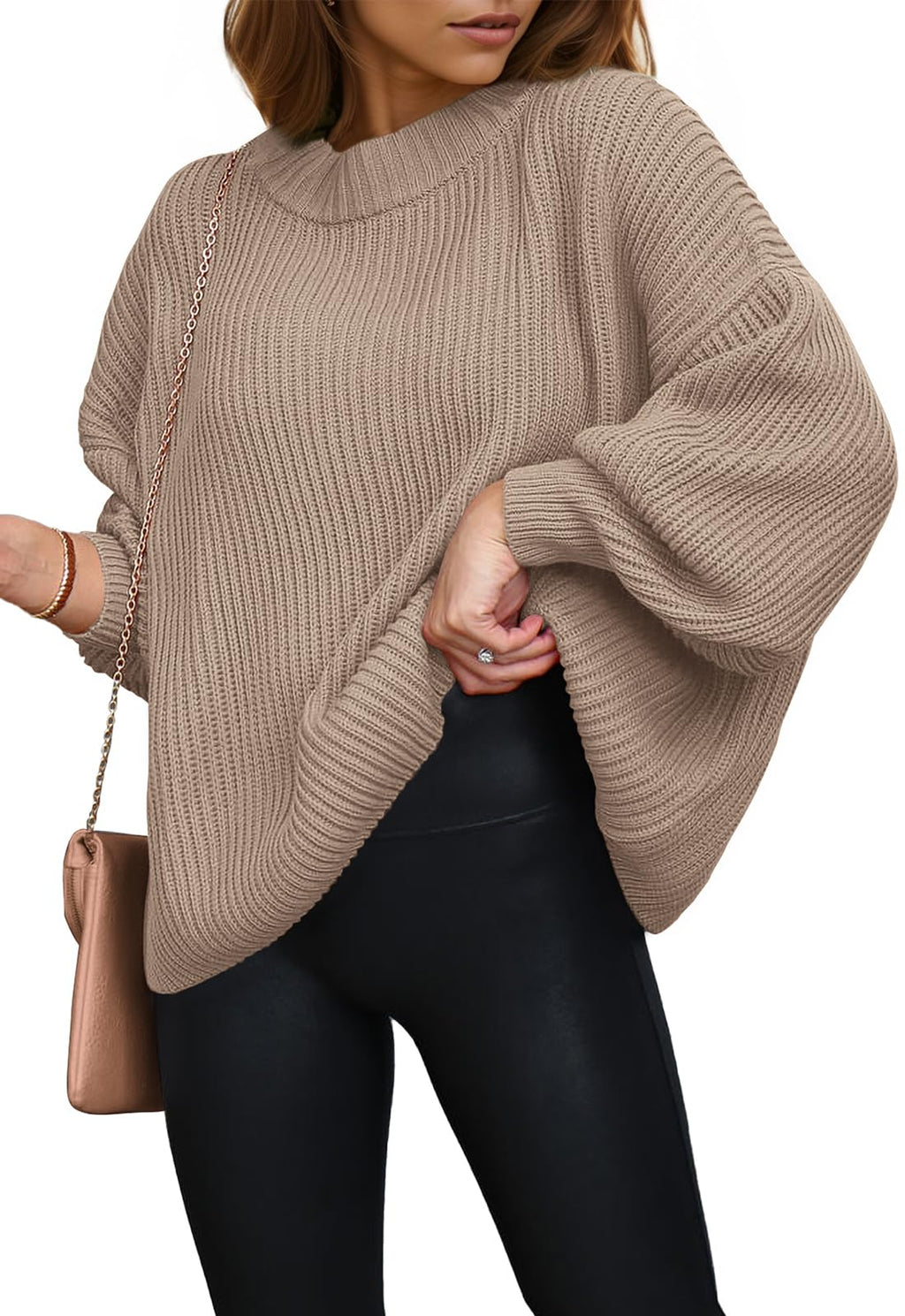 PRETTYGARDEN Womens Sweaters Spring 2026 Oversized Chunky Knitted Pullover Sweater Casual Long Sleeve Crewneck Cute Sweaters