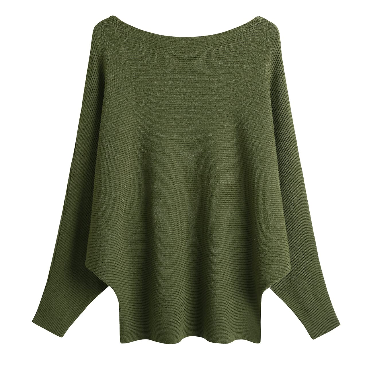 GABERLY Boat Neck Batwing Sleeves Dolman Knitted Sweaters and Pullovers Tops for Women