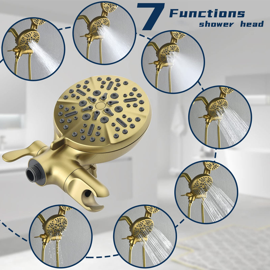 Shower Tub Kit Tub Shower Faucet Combo Set Bathtub Faucet Set Shower System with Tub Spout Shower Valve and Trim Kit Shower Fixtures Brushed Gold