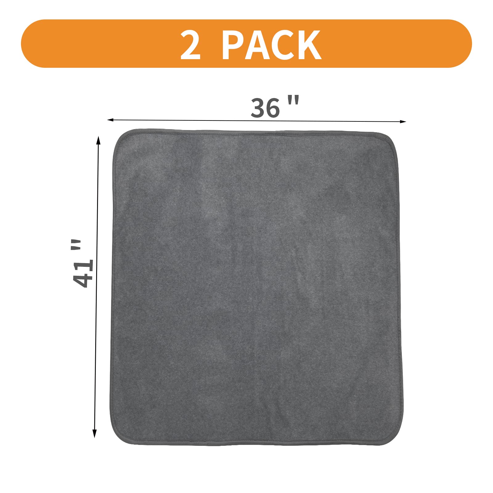 LOOBANI Washable Pee Pad for Dogs, 2 Packs Non-Slip Puppy Training Pads, Fast Absorbent Pet Whelping Pads, Puppy Playpen Mat for Incontinence, Housebreak, Crate, 31x36in, Gray
