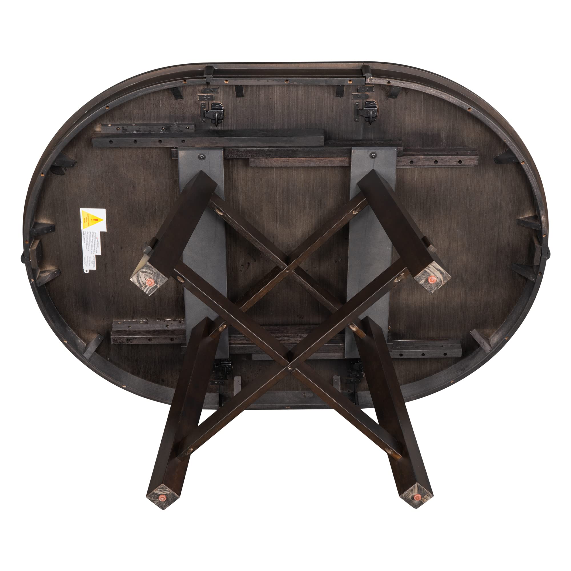 LUMISOL Round Dining Table for 4-6 People, 41"-57" Extendable Kitchen Table with 16" Removable Leaf for Small Places, Kitchen, Dining Room, Espresso